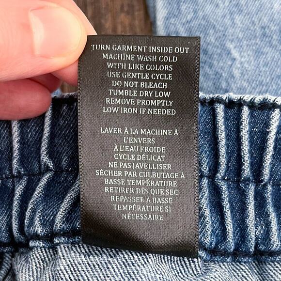 Blank NYC Cargo Jean Straight Leg High Waisted Baggy Loose Fit Size Medium Blue - Picture 10 of 16